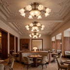 8-light Electroplated Glass Flower Shaped LED Traditional Chandeliers