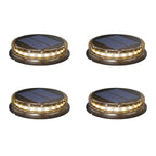 4 Pcs Solar Disc Light Modern LED Black Landscape Lighting