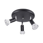 3-Light Industrial Modern Metal Black Flush Mount Ceiling Light for Bedroom
