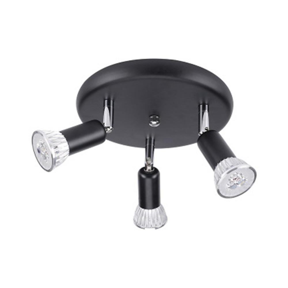3-Light Industrial Modern Metal Black Flush Mount Ceiling Light for Bedroom