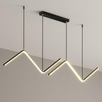 Nordic Minimalist LED 2-Lights Wave Shaped Design Dimmable Pendant Light