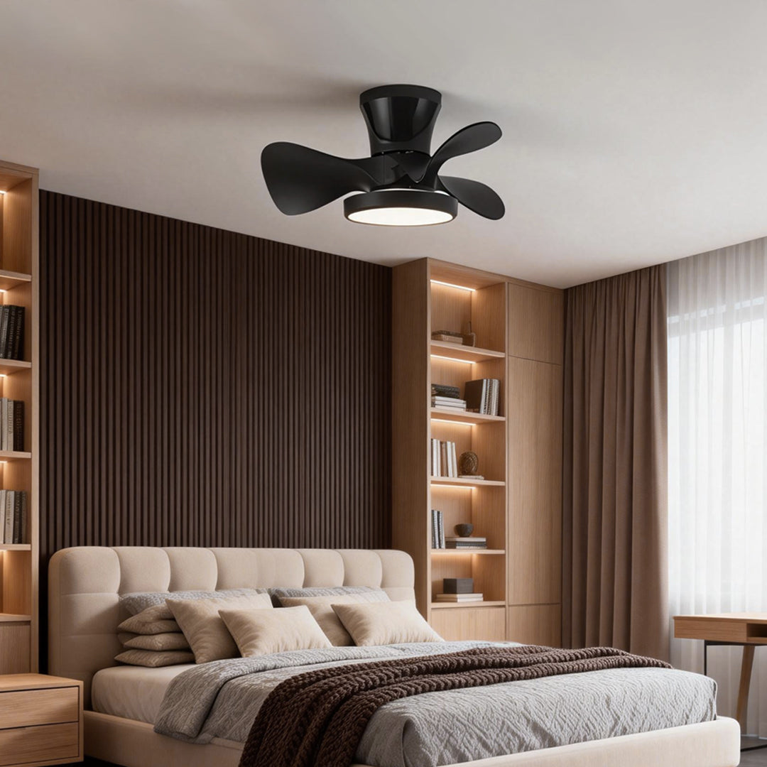 Simple White Ceiling Fan with Light Silent Remote Control Light