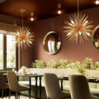 Geometric Starburst Chandeliers for Dining Room