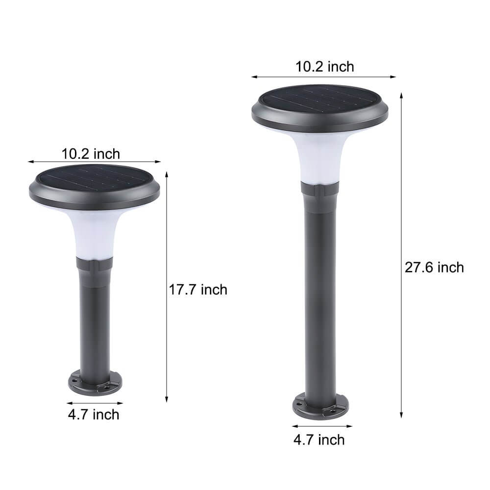 Sleek Black Solar LED Lawn Light Contemporary Outdoor Path Lighting