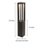 [Open-Box] Black Aluminum Garden LED 7W 4-Beam Landscape Bollard Lights