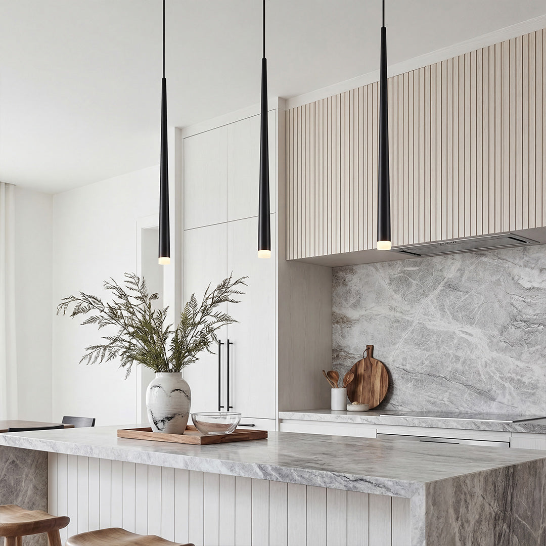 Minimalist Conical Long Tube Design COB Black Nordic Pendant Light