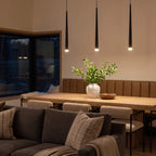 Minimalist Conical Long Tube Design COB Black Nordic Pendant Light