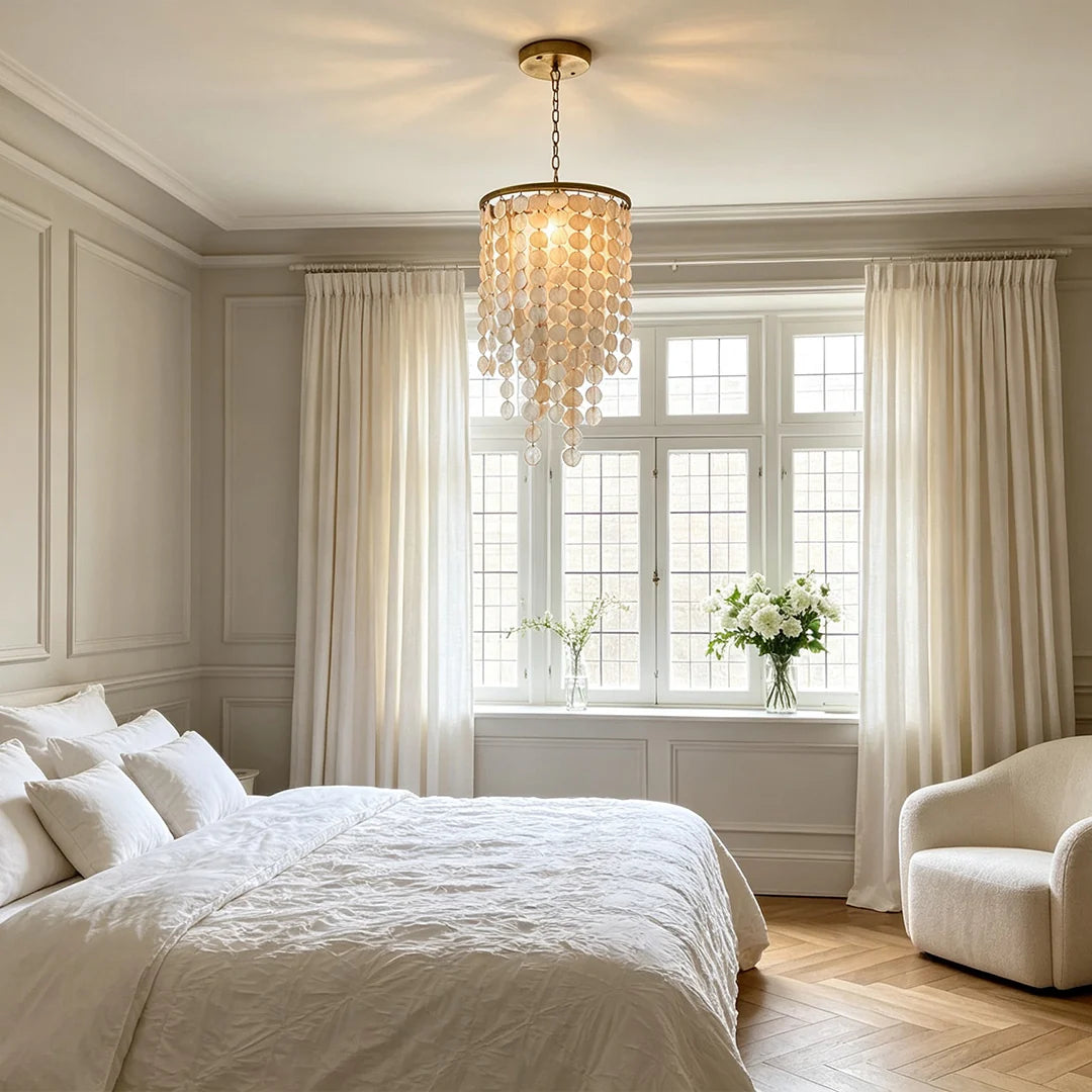 Small Staircase Chandelier American Country Shell Ceiling Light