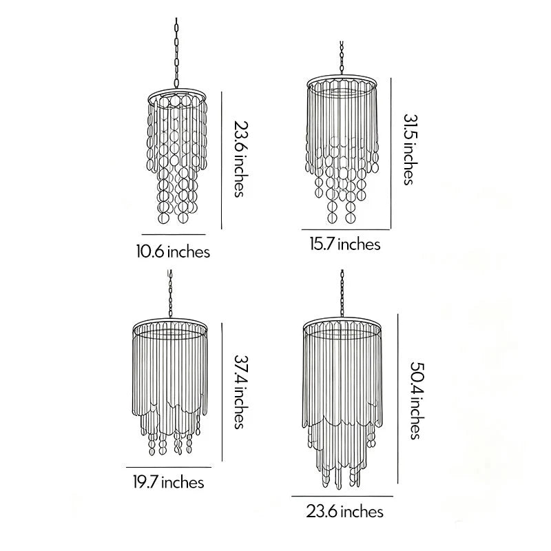 Small Staircase Chandelier American Country Shell Ceiling Light
