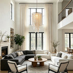 Small Staircase Chandelier American Country Shell Ceiling Light
