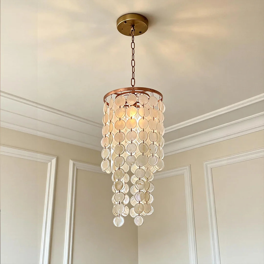 Small Staircase Chandelier American Country Shell Ceiling Light