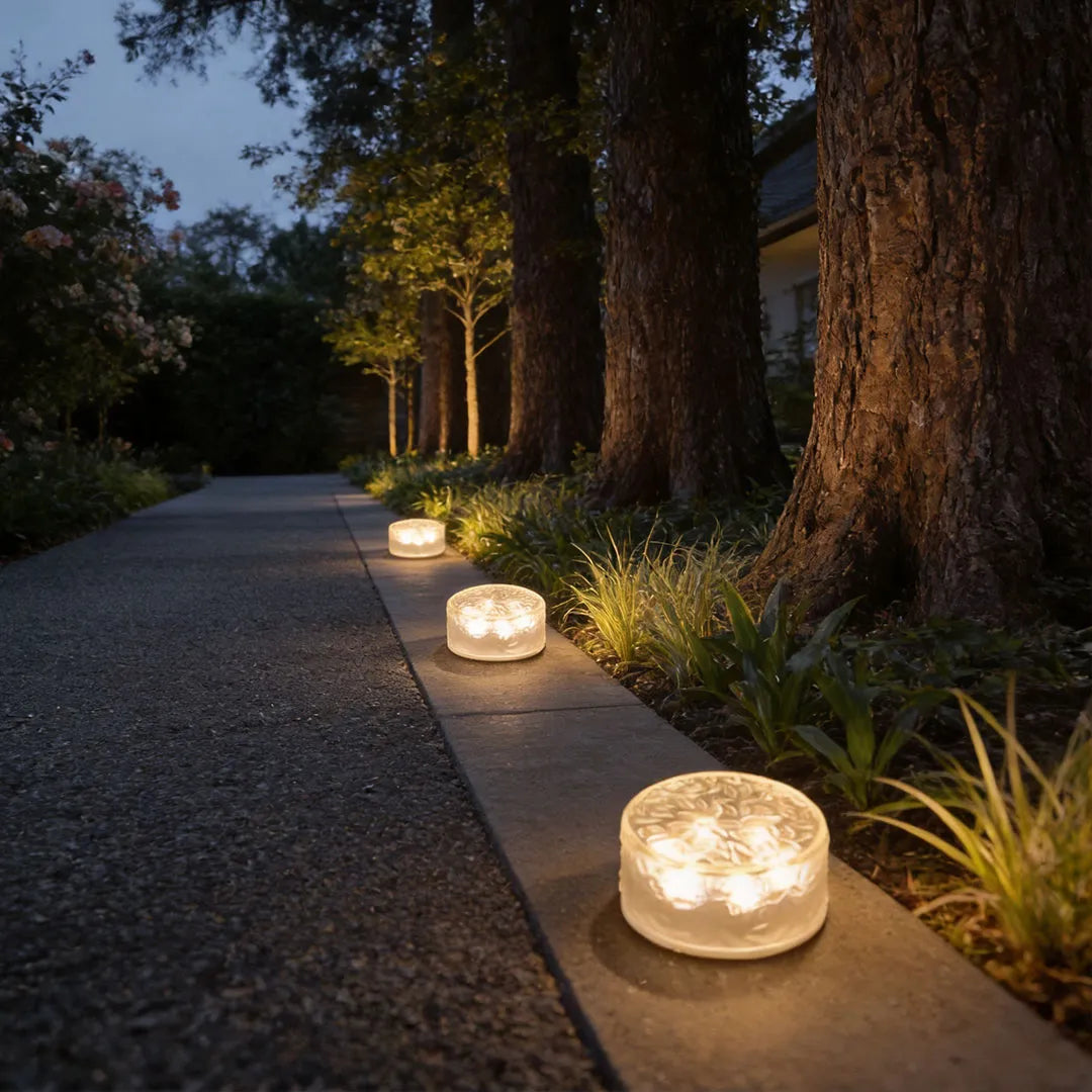 4-PCS Small Step Lights LED Round Ice Brick Step Atmosphere Light
