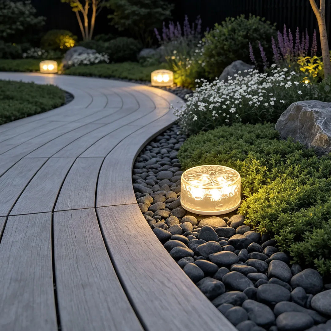 4-PCS Small Step Lights LED Round Ice Brick Step Atmosphere Light