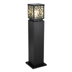 Solar Bollard Path Lights LED Black Waterproof Outdoor Lamp