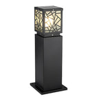 Solar Bollard Path Lights LED Black Waterproof Outdoor Lamp