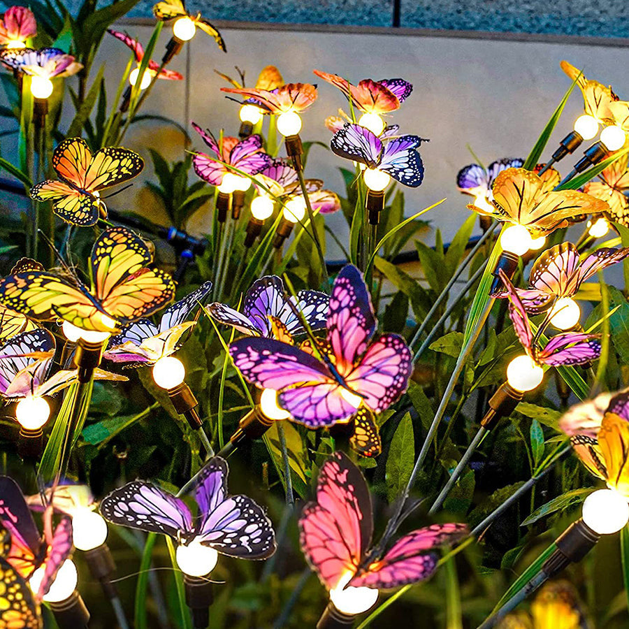6 PCS Butterfly Solar Garden Lights Six-Head Lawn Stake Light