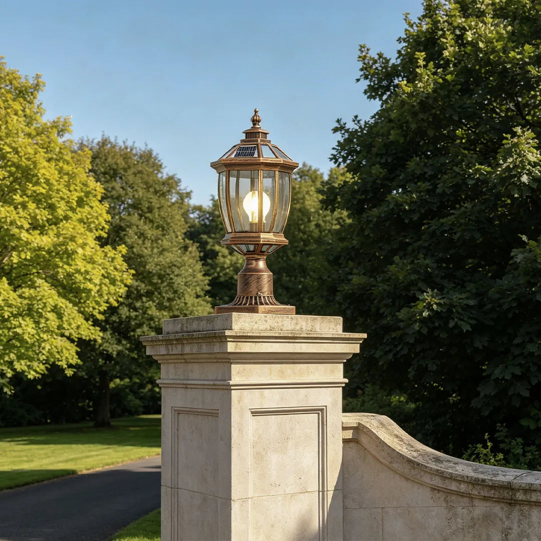 Solar Column Pillar Lights LED Waterproof Garden Fence Post Light