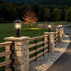 Solar Column Pillar Lights LED Waterproof Garden Fence Post Light
