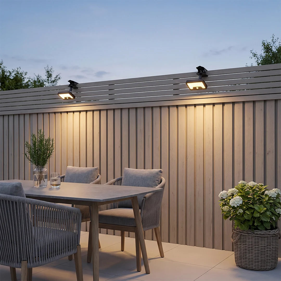 2 PCS Clip on Outdoor Solar Lights and USB Rechargeable Light