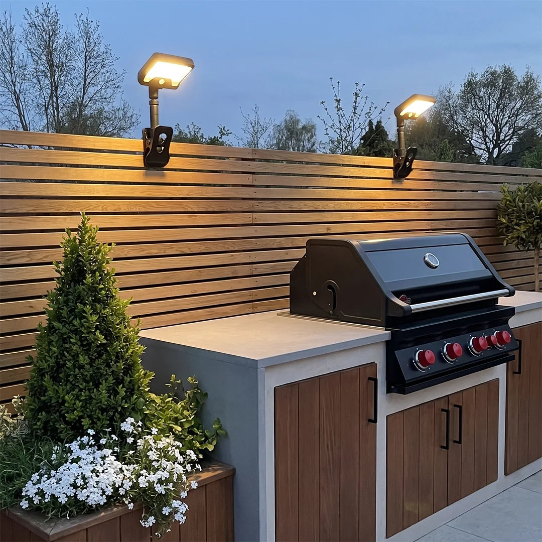 2 PCS Clip on Outdoor Solar Lights and USB Rechargeable Light