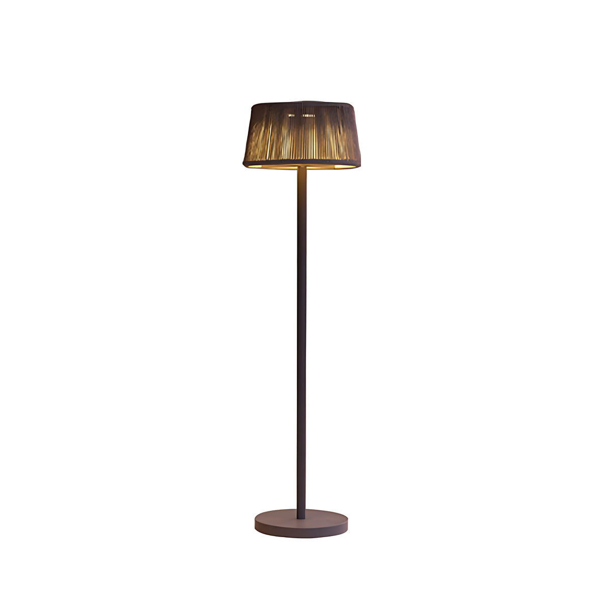 Waterproof Floor Lamp Mid Century Modern Woven Lampshade
