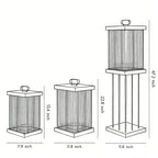 Solar Lanterns for Garden Square Ripple Waterproof Black Light