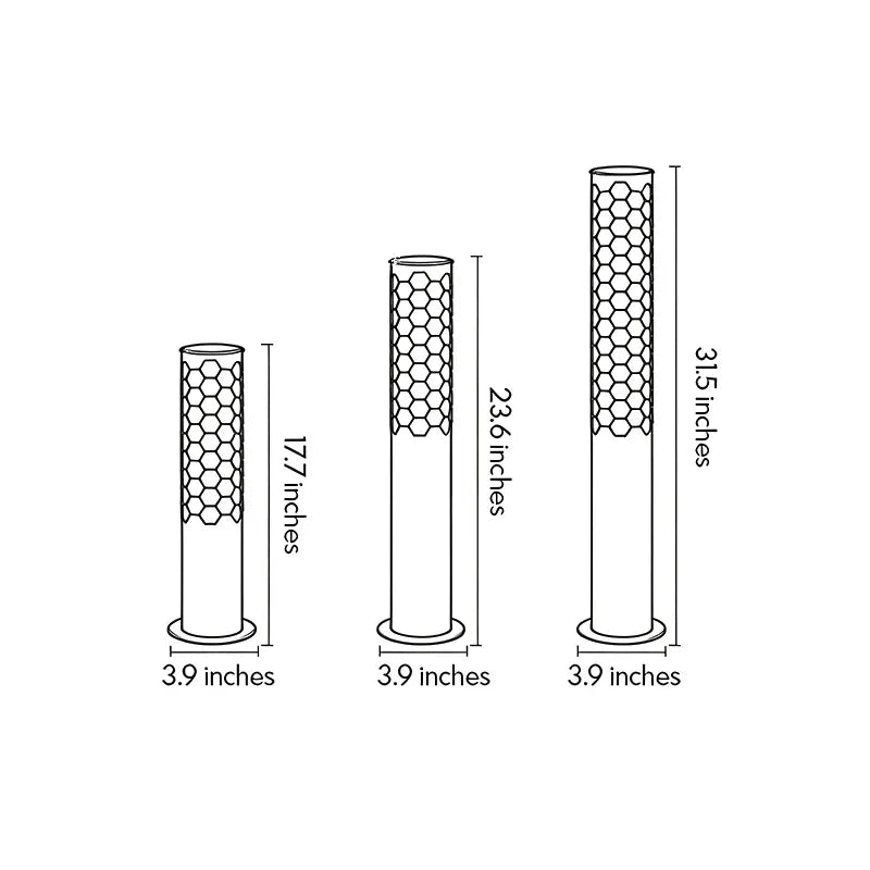 Solar Powered LED Bollard Lights Modern Honeycomb Outdoor Light