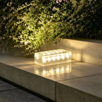 2Pcs Solar LED 10 Hours Max Brick Lights for Modern Outdoor Step Deck Ambiance - Rectangular