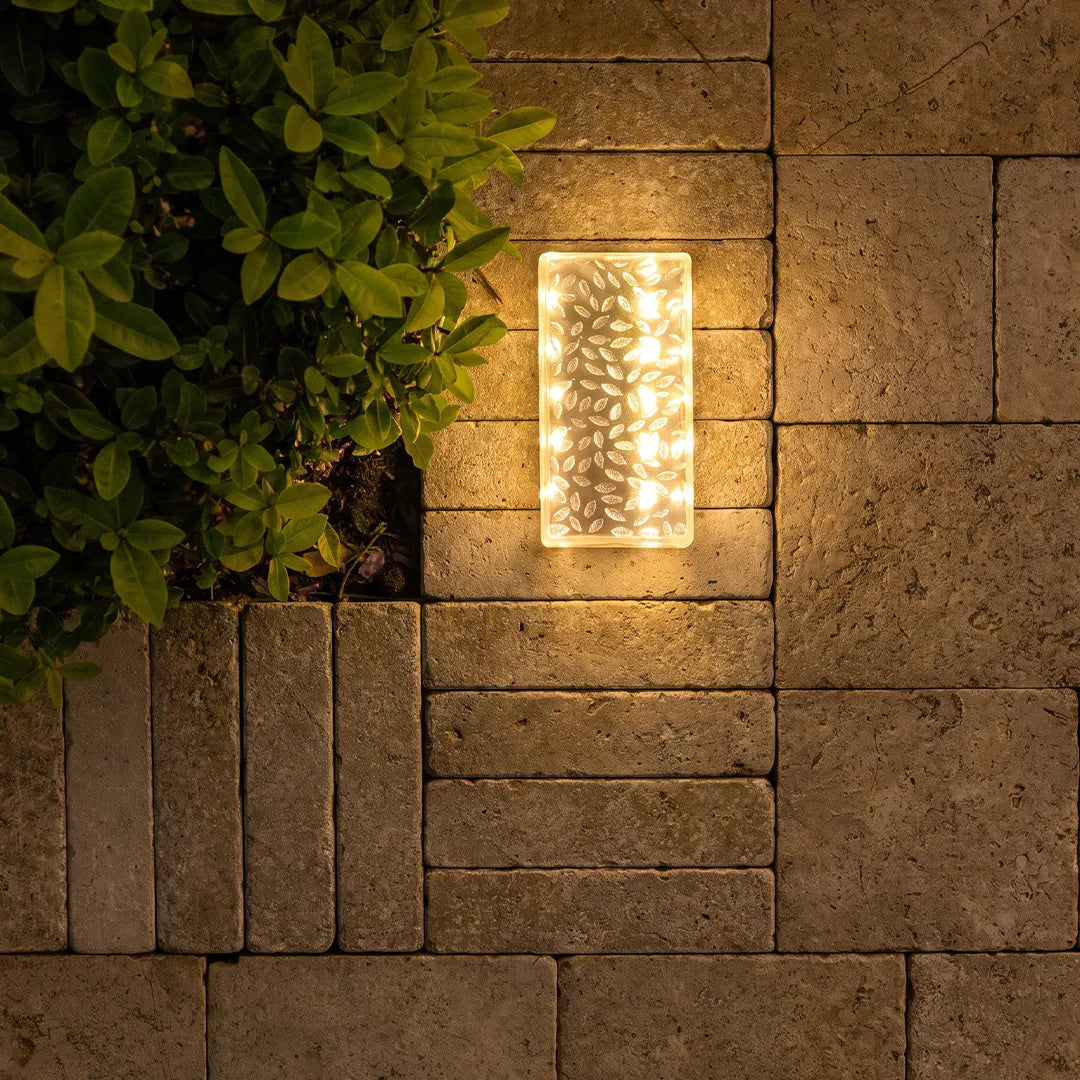 2Pcs Solar LED 10 Hours Max Brick Lights for Modern Outdoor Step Deck Ambiance - Rectangular