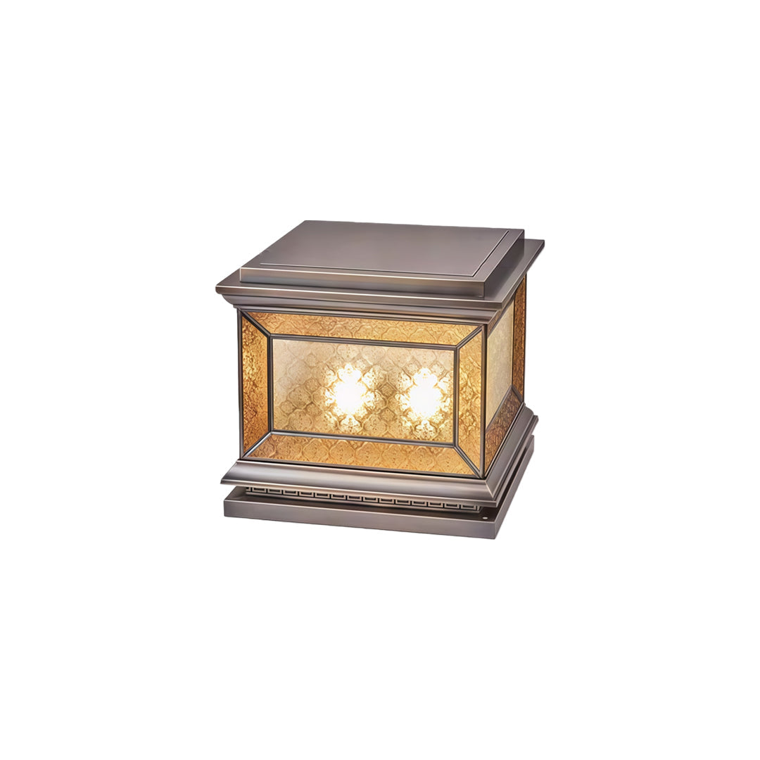 Solar Lights Pillar Modern Copper Outdoor Gate Lighting