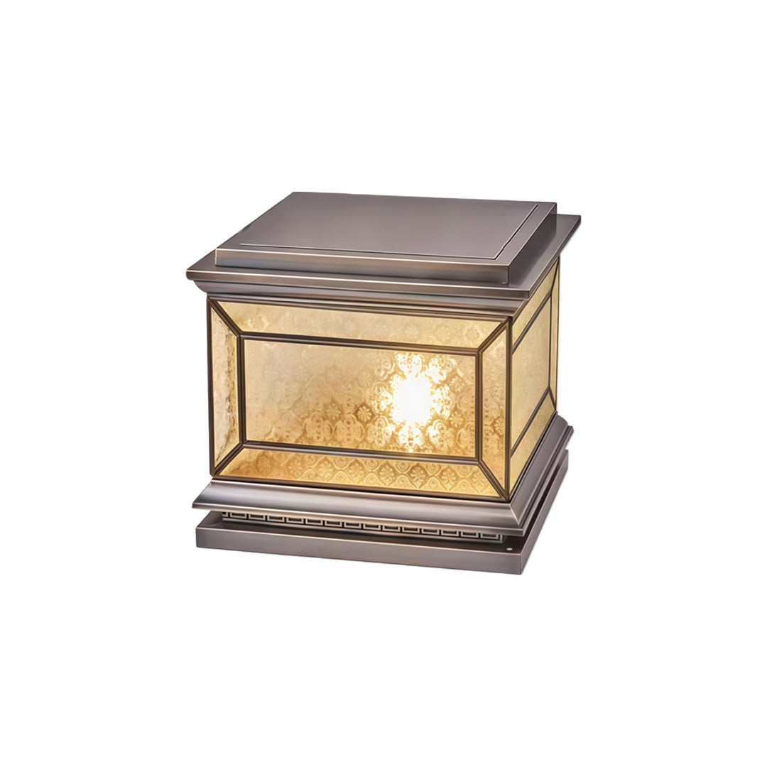 Solar Lights Pillar Modern Copper Outdoor Gate Lighting