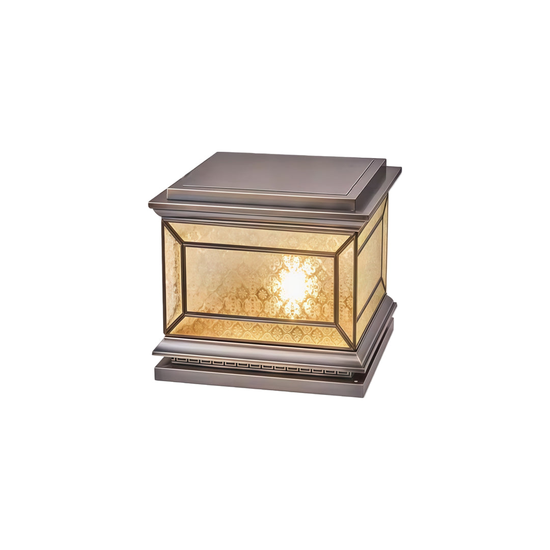 Solar Lights Pillar Modern Copper Outdoor Gate Lighting