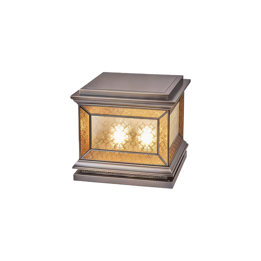 Solar Lights Pillar Modern Copper Outdoor Gate Lighting