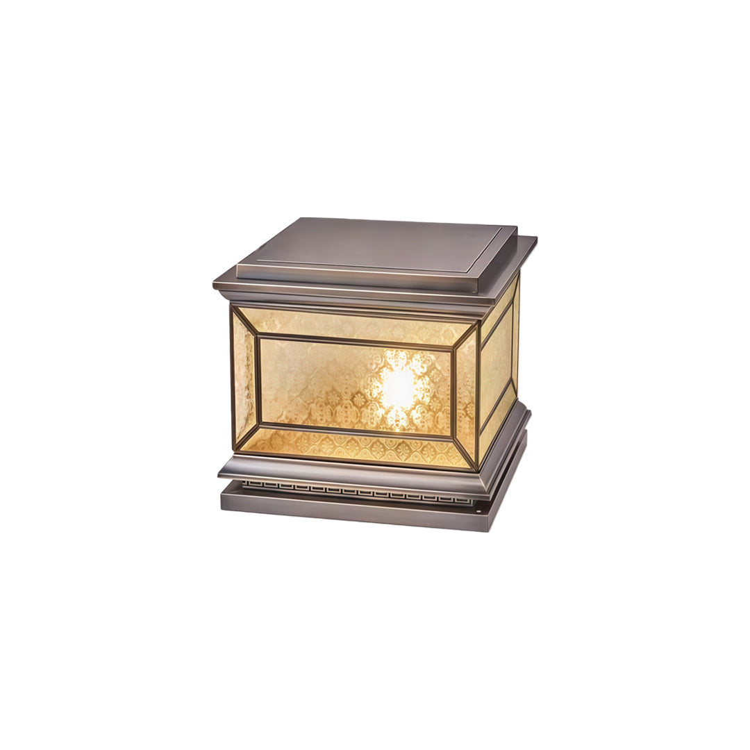Solar Lights Pillar Modern Copper Outdoor Gate Lighting