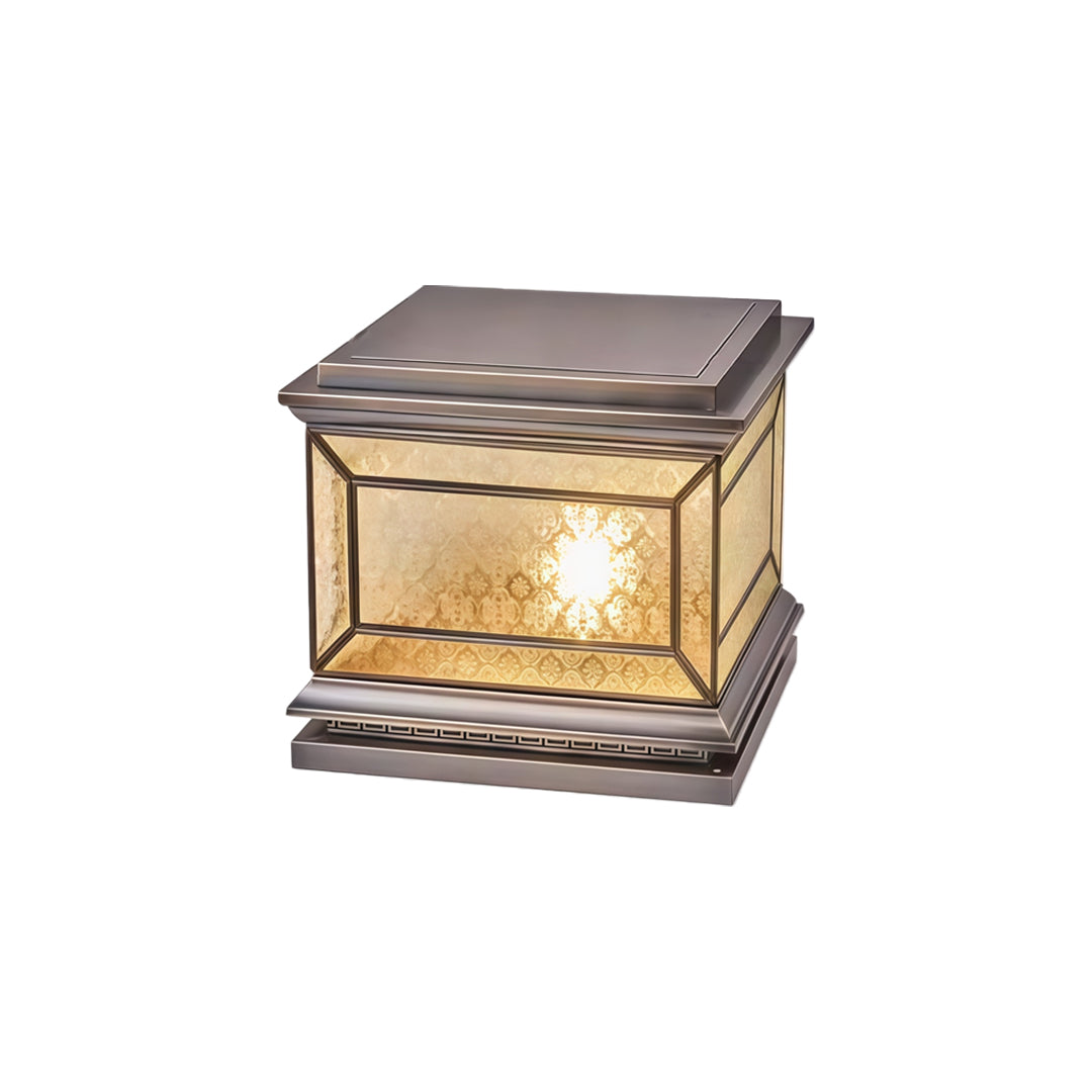 Solar Lights Pillar Modern Copper Outdoor Gate Lighting