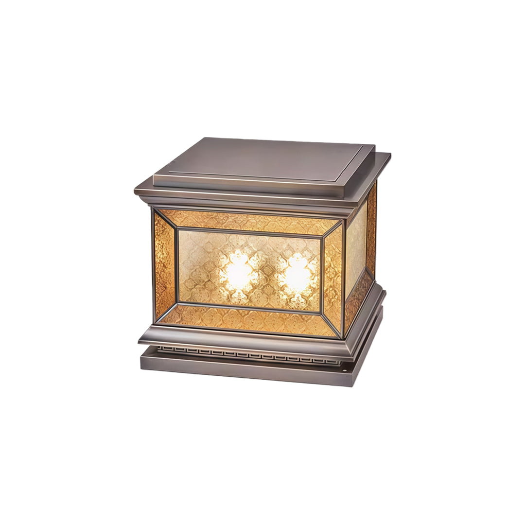Solar Lights Pillar Modern Copper Outdoor Gate Lighting