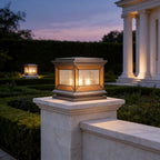 Solar Lights Pillar Modern Copper Outdoor Gate Lighting