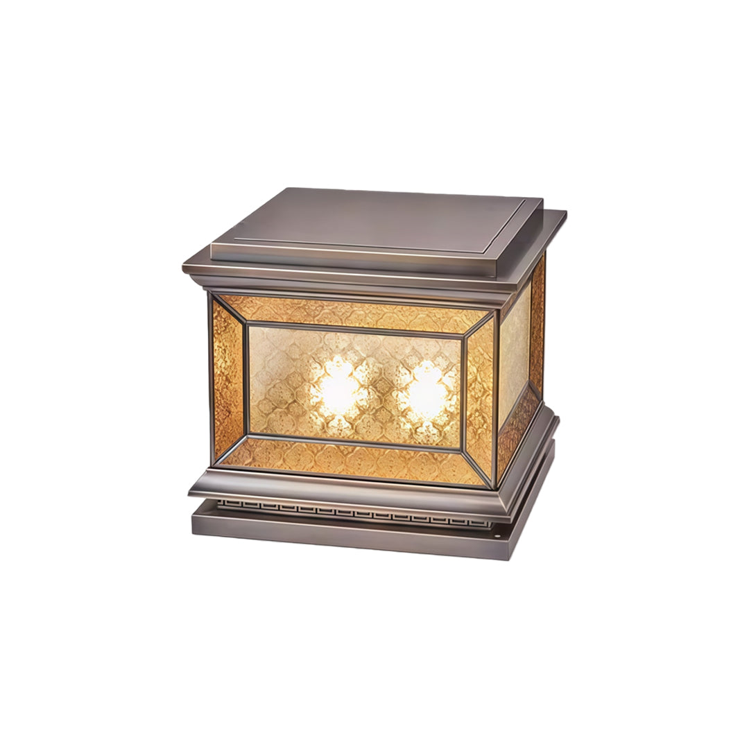 Solar Lights Pillar Modern Copper Outdoor Gate Lighting