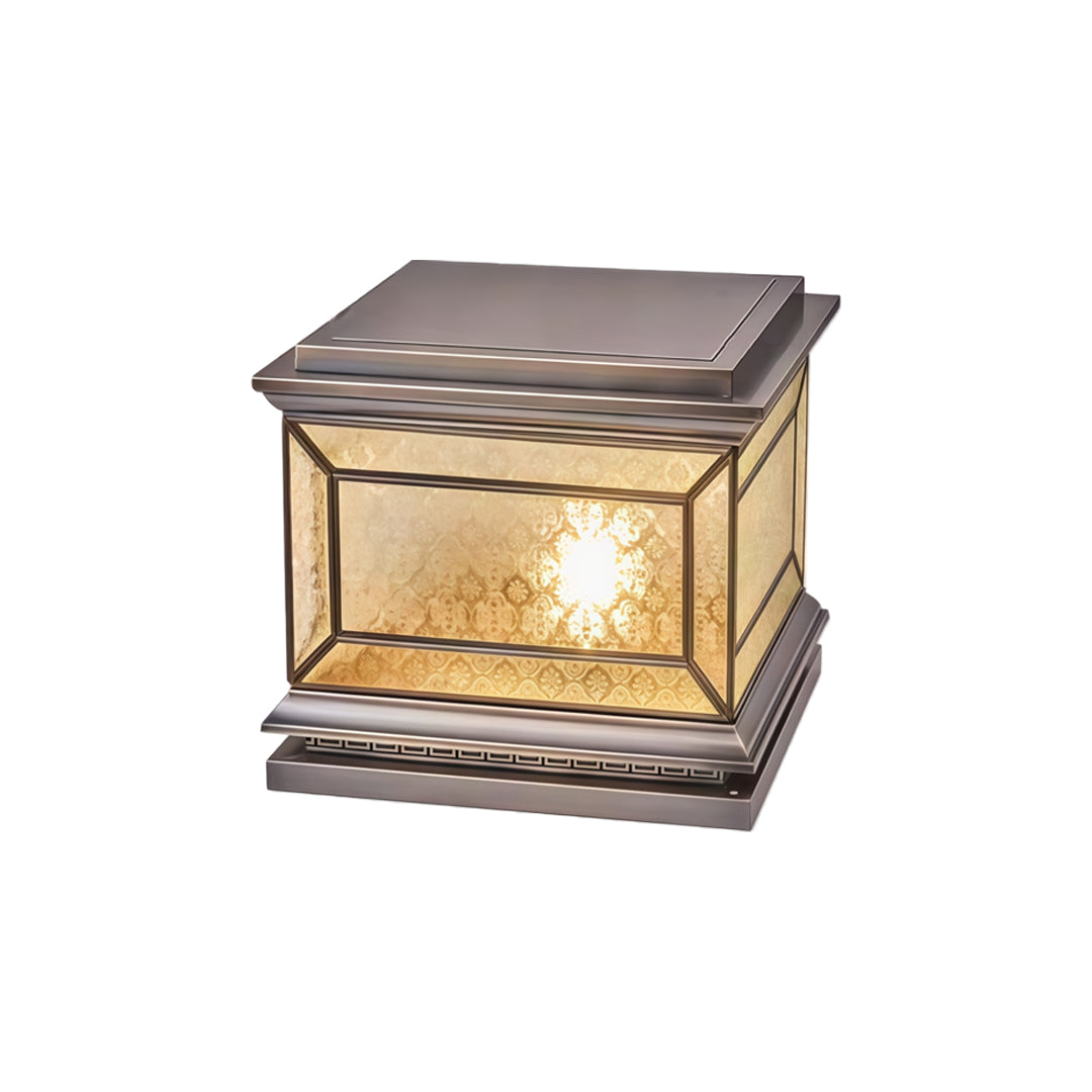 Solar Lights Pillar Modern Copper Outdoor Gate Lighting