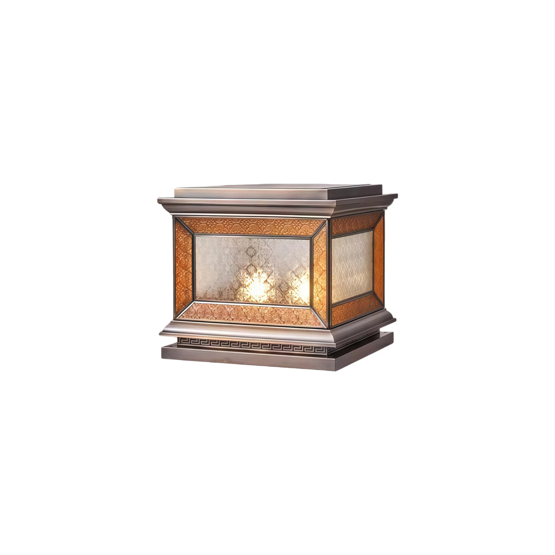 Solar Lights Pillar Modern Copper Outdoor Gate Lighting