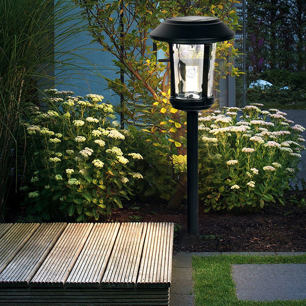 Elegant LED Solar Post Lights with Water Glass Lens