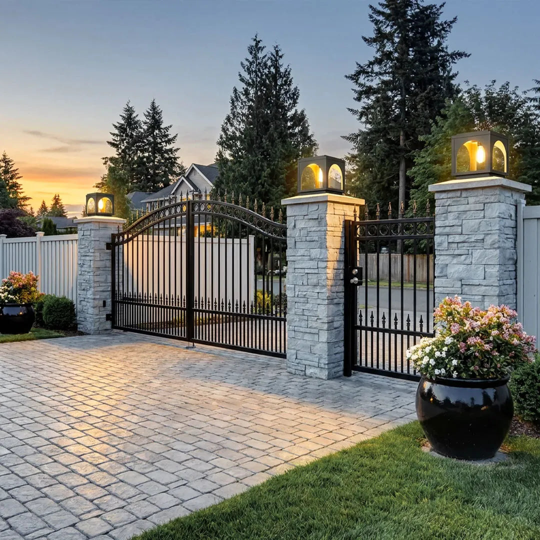 Solar Outdoor Pillar Lights Modern E27 Courtyard Lights