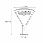 Solar Pillar Lights Circular Dual Motion Sensor LED Light