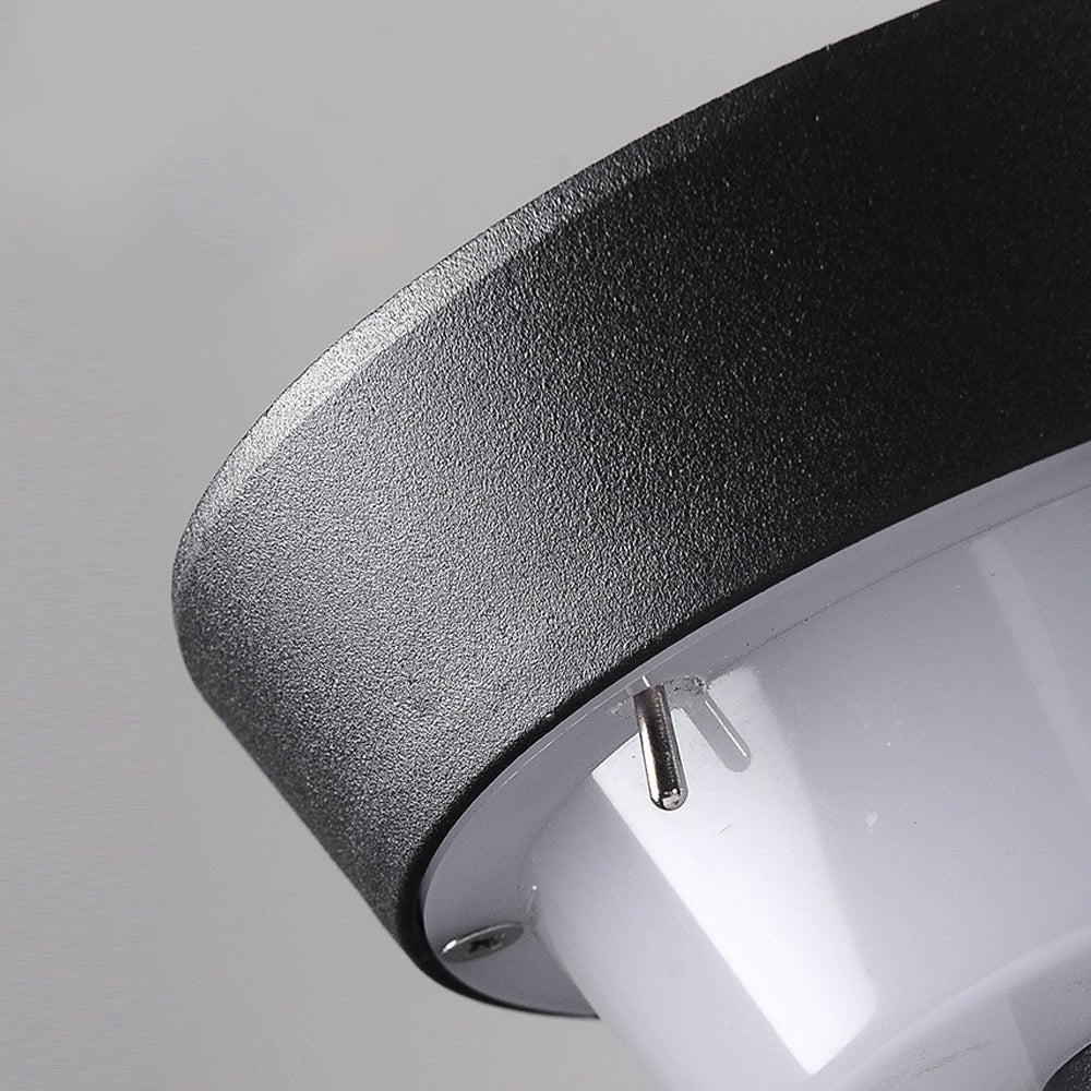 Solar Powered Garden Path Lights Black Cylindrical Light