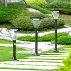Solar Powered Lawn Lights Modern Black LED Landscape Lighting