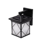 Solar Powered Outdoor Wall Sconce Retro Glass Light