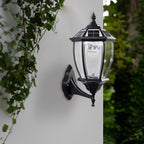 [Open-Box] Led Waterproof Black Vintage Outdoor Solar Fence Post Lights with Remote