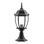 Solar Powered Pillar Lights Black Vintage Outdoor Light