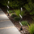 Spiral LED Path Light Modern Black Waterproof Lawn Light
