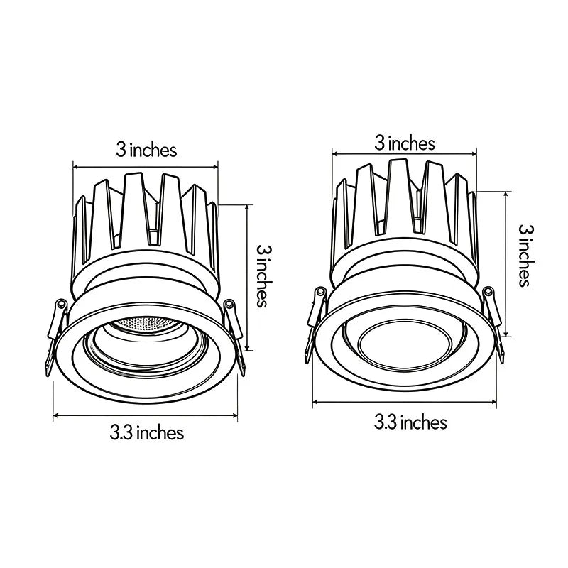 4 PCS Spotlight Ceiling Lights Adjustable Recessed LED Light